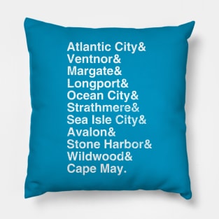 South Jersey Beaches List (distressed) Pillow