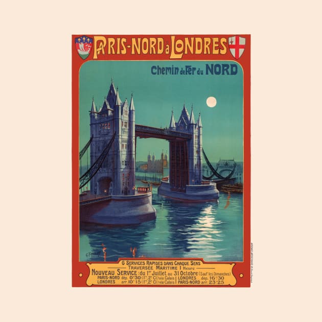 Paris Nord à Londres Vintage Poster 1900 by vintagetreasure