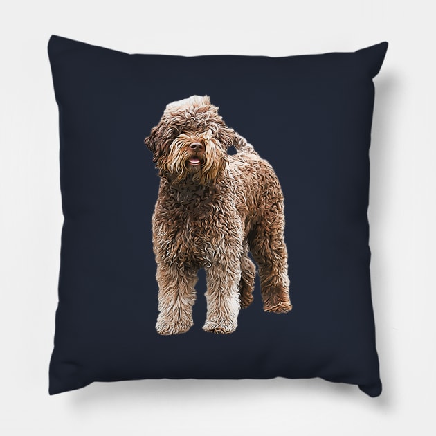 Lagotto Romagnolo - Italian Water Dog Pillow by ElegantCat