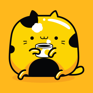 yellow cat coffee lover profession T-Shirt