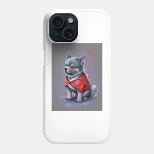 Watercolor Dog 3 - Japanese Retro Art Phone Case