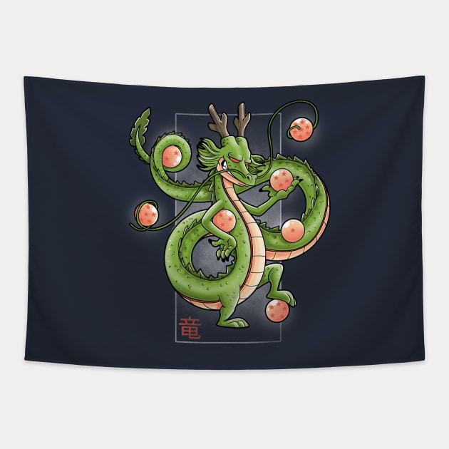 Japanese dragon Tapestry by Cromanart