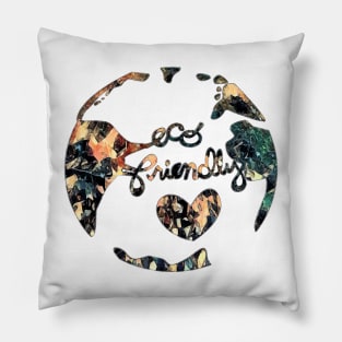 Earthly eco friendly sticker Pillow