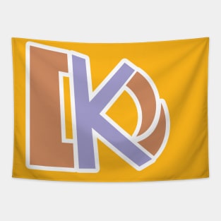 Letter KD or DK Sticker vector logo design. Initial letter KD sticker logotype company name swoosh design. Tapestry