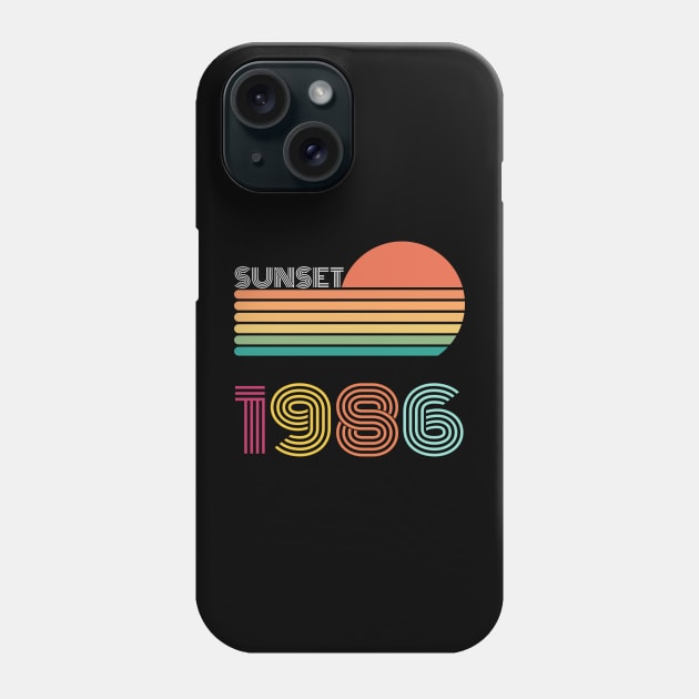 Sunset Retro Vintage 1986 Phone Case by Happysphinx