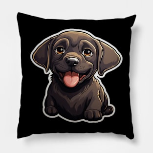 Cute Black Labrador Dog - Dogs Chocolate Labradors Pillow