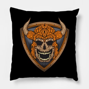 Skulls Viking Illustration Pillow