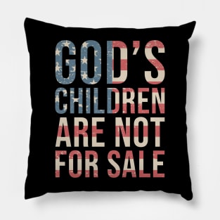 Gods children are not for sale USA Flag Pillow