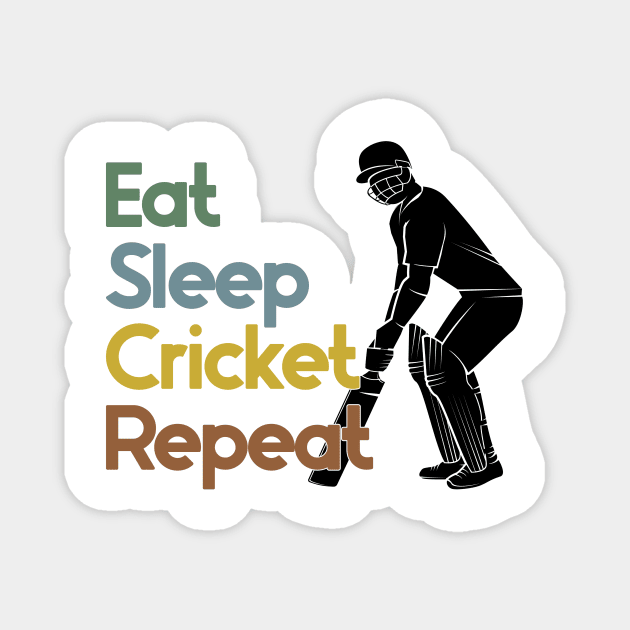 Eat Sleep Cricket Repeat Magnet by nextneveldesign