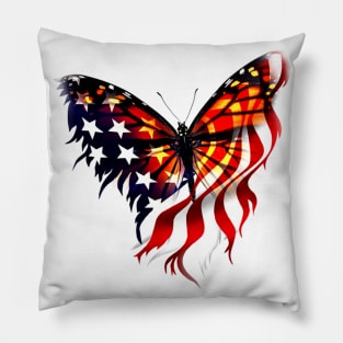 butterfly 4th of july Pillow