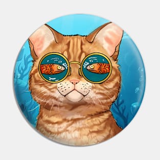 Cat wearing sunglasses Pin