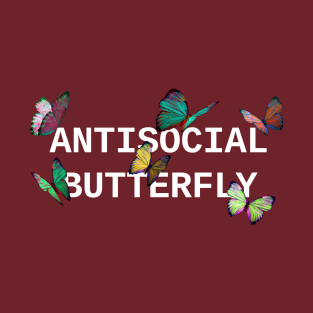 ANTISOCIAL BUTTERFLY Rainbow White T-Shirt