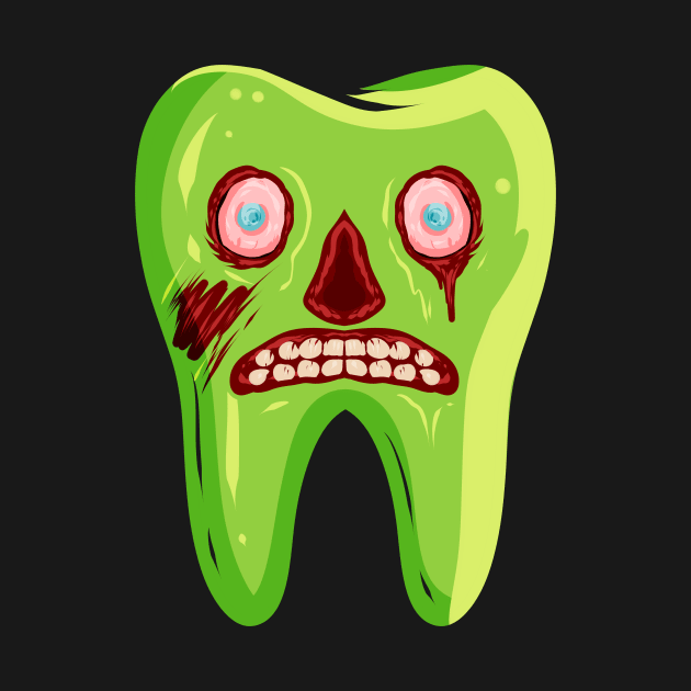 Zombie Tooth For Dentist On Halloween by SinBle