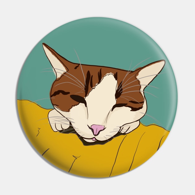 Soya the cat - Favourite Blanket Pin by Chigurena