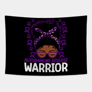 Afro Messy Bun Autoimmune Disease Warrior Tapestry