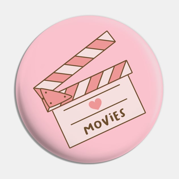 Pink Clapperboard Pin by Wlaurence