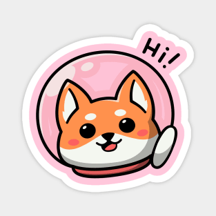 Cute space doggo says hi Magnet