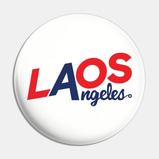 Laos Angeles Red & Blue Logo Pin