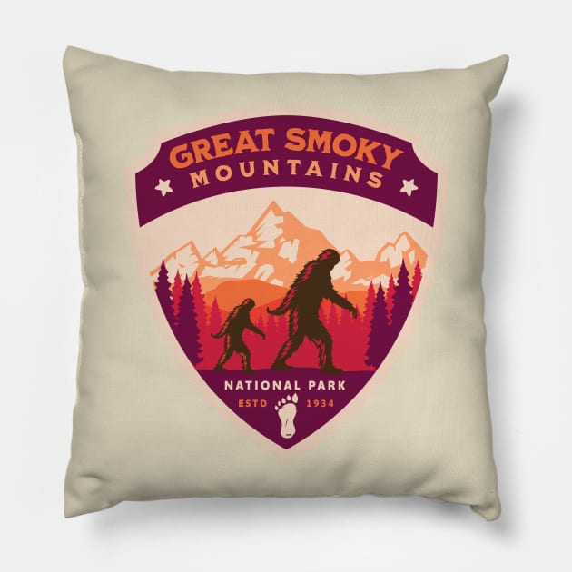 Great Smoky Mountains National Park Pillow by Spearhead Ink