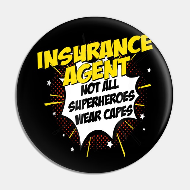 Insurance Agent Superhero Comic Superpower Pin by jrgenbode