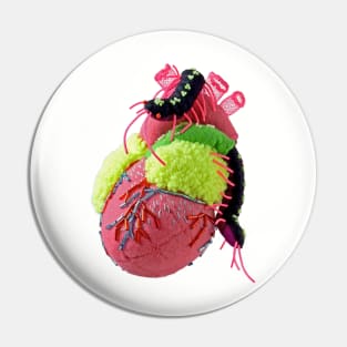 Anatomical Heart and Centipede Pin