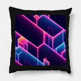 Cyberpunk pattern laser neon geometric colorfull lights futuristic electronic Pillow