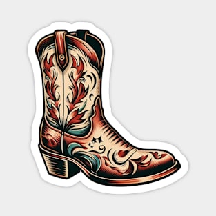 vintage cowboy boot Magnet