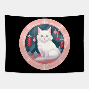 Turkish Angora Cat Xmas Ornament, Love Cats Tapestry