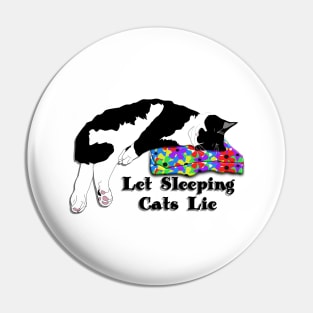 Let sleeping Cats Lie Cute tuxedo cat copyright by TeAnne Pin