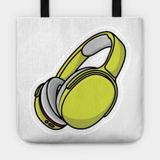 Wireless Headphone Sticker for Games and Music vector illustration. Sports and recreation or technology object icon concept. Sports headphone sticker vector design with shadow. Tote