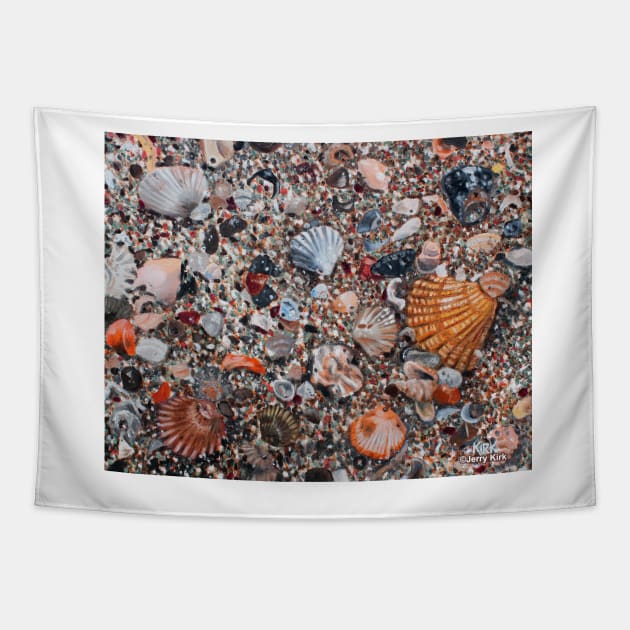 'Seashells & Sand' Tapestry by jerrykirk