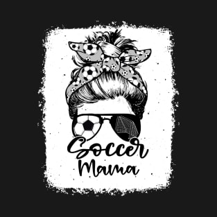 Soccer Mama Vintage Leopard Messy Bun Bleached T-Shirt