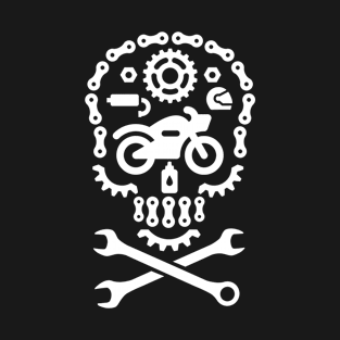 Dia de los Muertos Sugar skull cruiser bike biker motorcycle Halloween Motocross T-Shirt