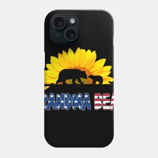 Grandma Bear Flower Flag July Of 4th Phone Case