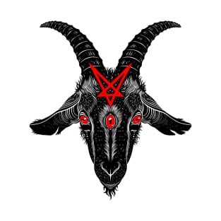 Satanic goat head with pentagram T-Shirt