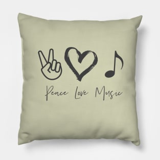 Peace Love Music Pillow