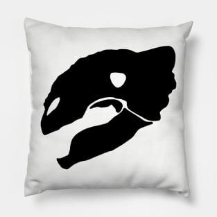 Euoplocephalus skull - black Pillow
