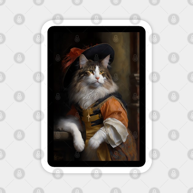 Maine Coon Classic Cat Portrait Magnet by YeCurisoityShoppe