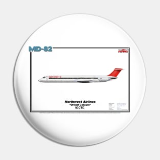 McDonnell Douglas MD-82 - Northwest Airlines "Orient Colours" (Art Print) Pin