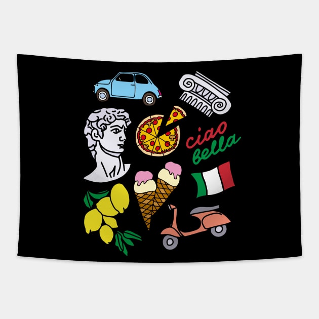 Italy Vibes Tapestry by okpinsArtDesign