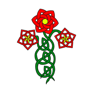 Celtic knotwork with stylised flowers T-Shirt