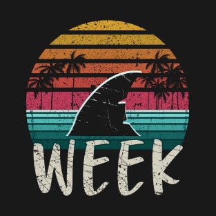 Retro Shark Fin Week 2023 Shark Lover Ocean Wildlife T-Shirt