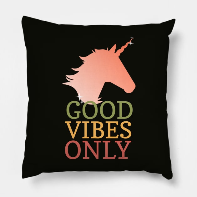 FALL GOOD VIBES ONLY UNICORN Pillow by DQOW