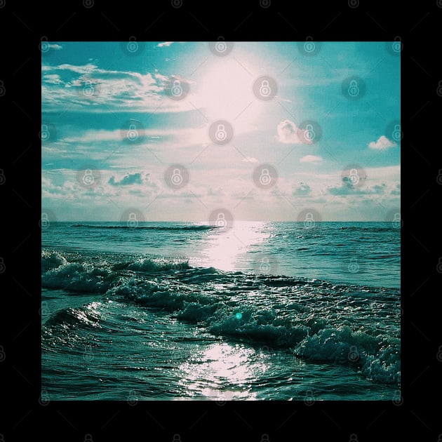 Sun Glitter on Blue Ocean Waves by Nita Sophian