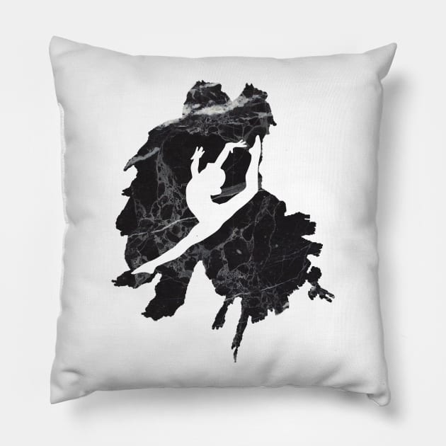 Gymnast Leap Silhouette Pillow by sportartbubble