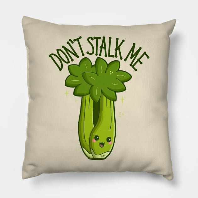 “Don’t Stalk Me” Cute Celery Stalk Pillow by CyndiCarlson