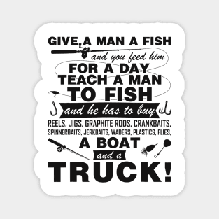 Fishing Quote Funny Give A Man A Fish Fisherman Christmas Magnet