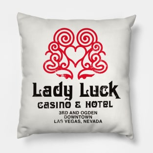 Retro Vintage Lady Luck Hotel and Casino Las Vegas Pillow