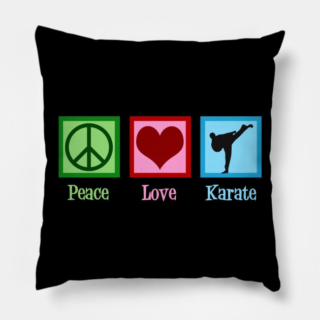 Peace Love Karate Pillow by epiclovedesigns