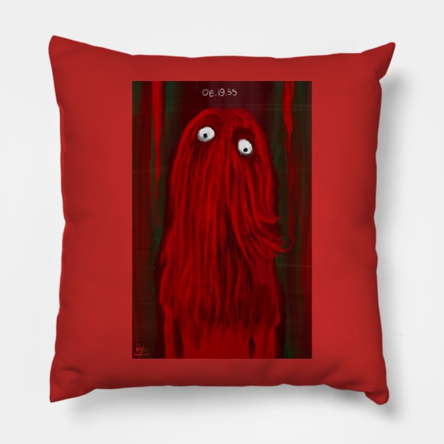 Don’t hug me I’m scared Red guy Pillow by ThatJokerGuy